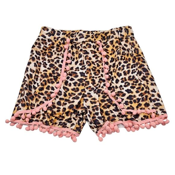 Ruffle Girl Boutique Little Girls Sz 6 Shorts Leopard Print Pink Tassels - Picture 1 of 5